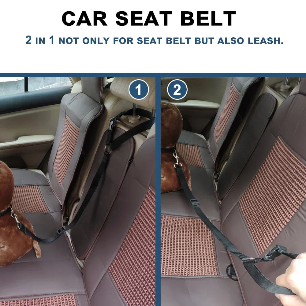 2-in-1 Pet Car Seat Belt & Leash