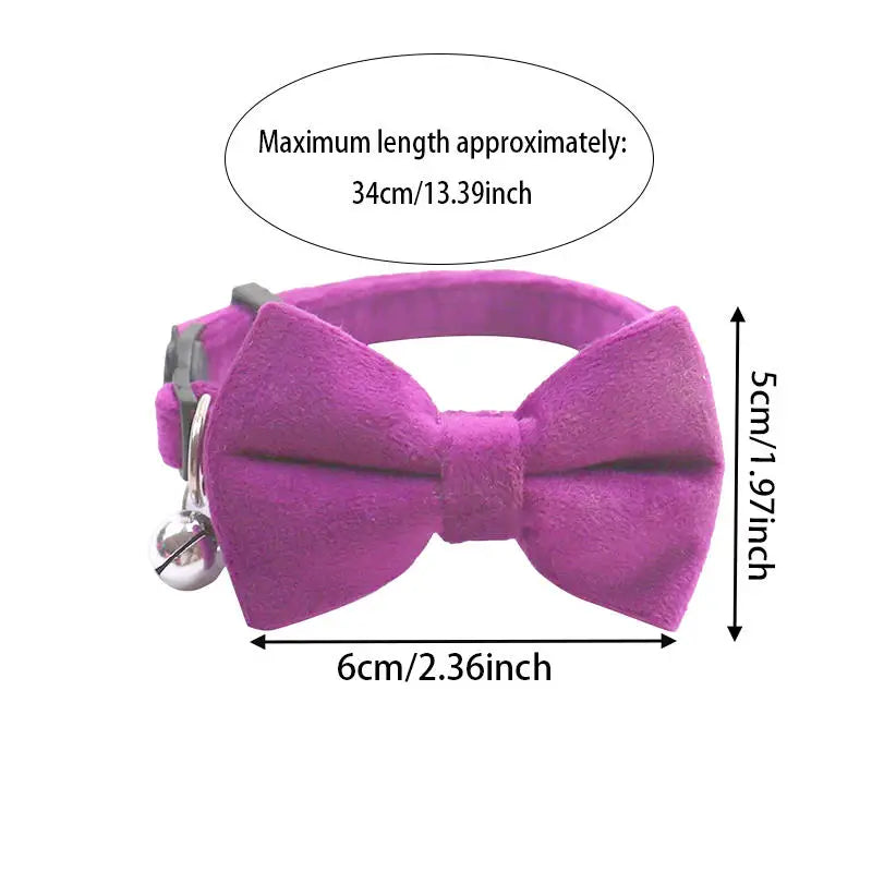 Multicolor Cat Collar with Bow & Bell