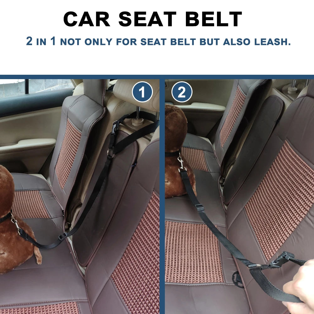 2-in-1 Pet Car Seat Belt & Leash