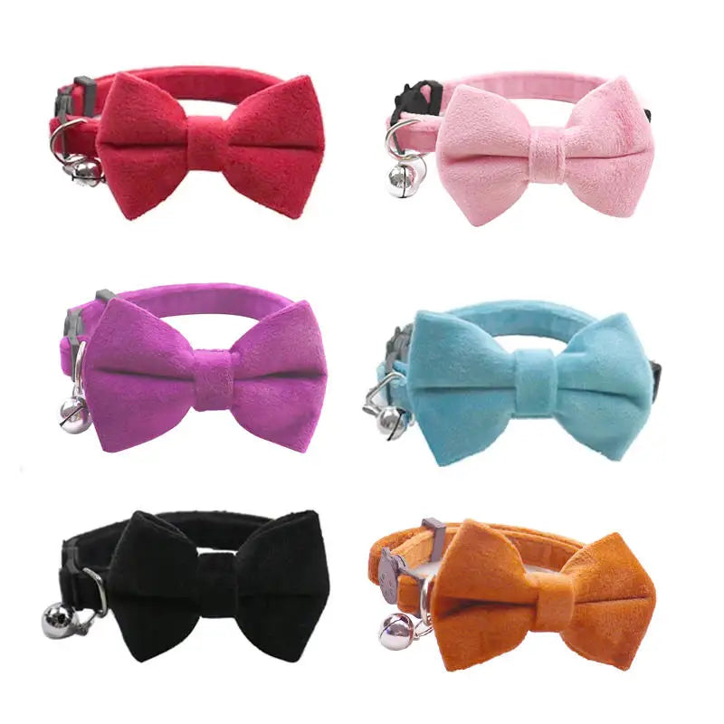 Multicolor Cat Collar with Bow & Bell