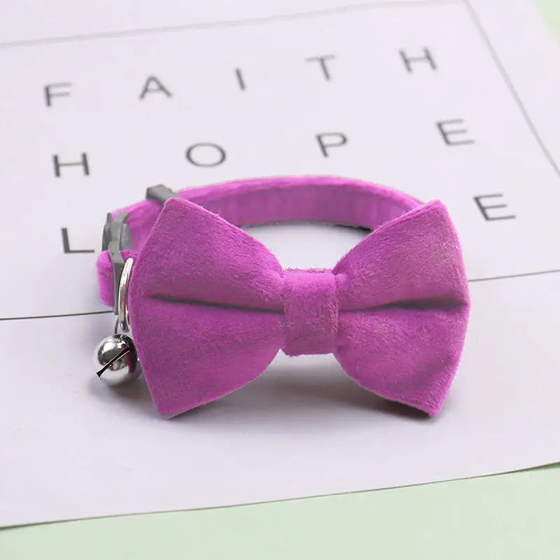 Multicolor Cat Collar with Bow & Bell