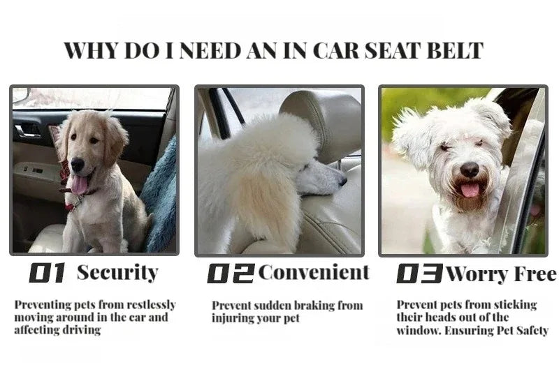 Adjustable Dog & Cat Car Safety Belt